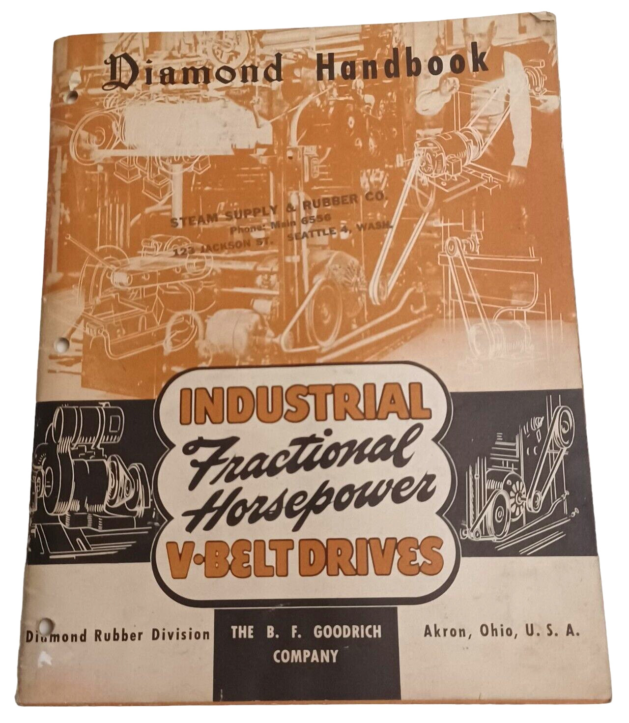1946 B F Goodrich Diamond Rubber Fractional Horseoower V-Belt Catalog Handbook