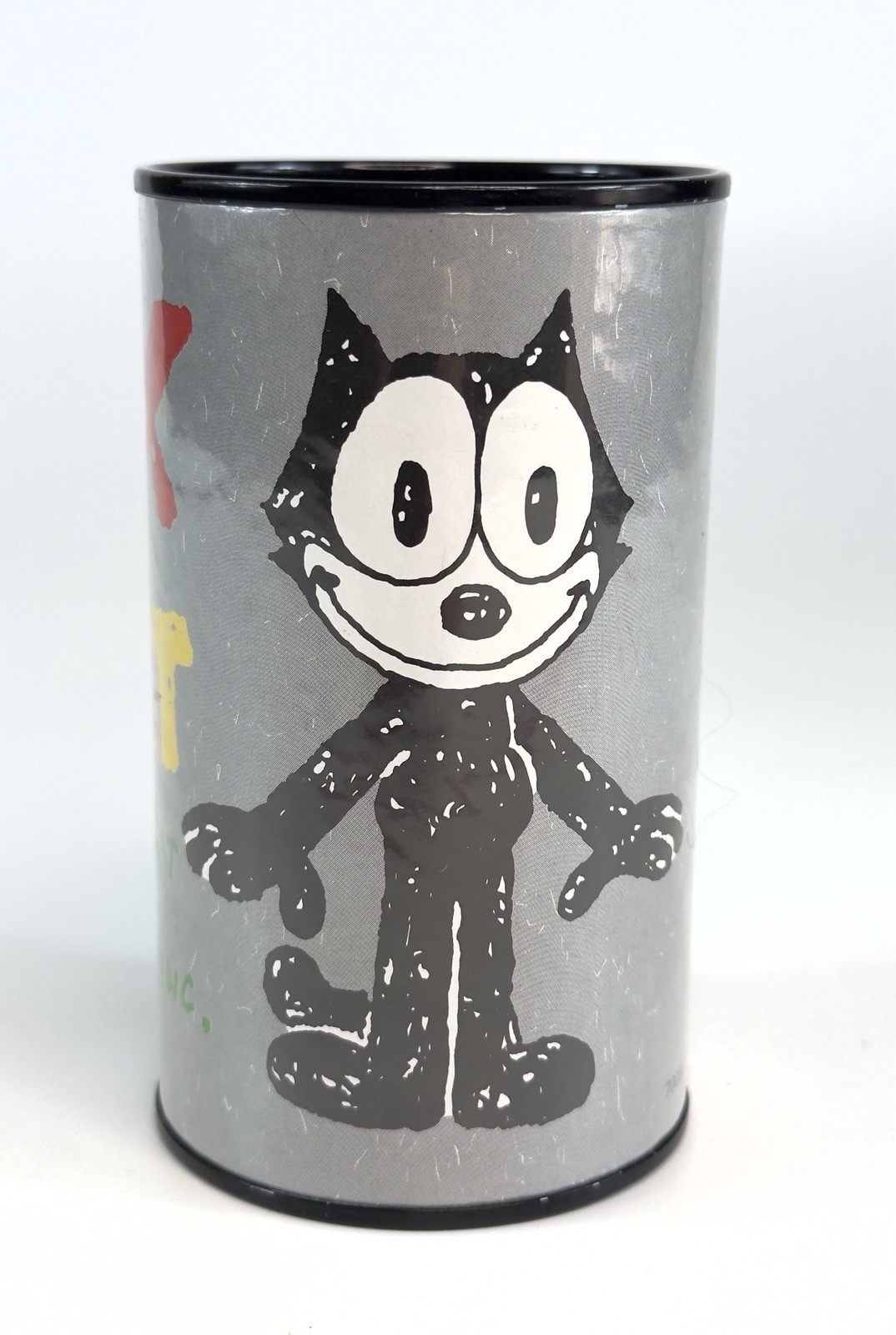 Vintage Felix The Cat Cylinder Coin Bank Container