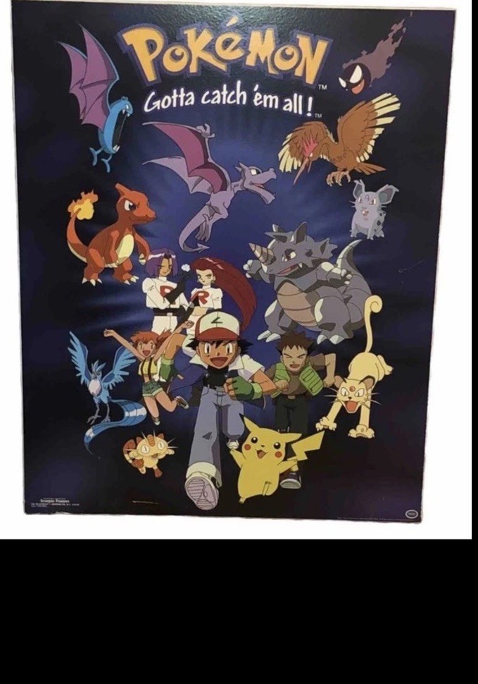 RARE Vtg 1999 Mounted Pokémon Poster Gotta Catch Em All 😊 Nintendo Scorpio fun