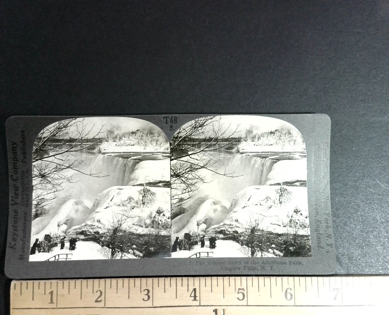 Niagara Falls Stereoview Keystone View Co. Winter Glory American Falls