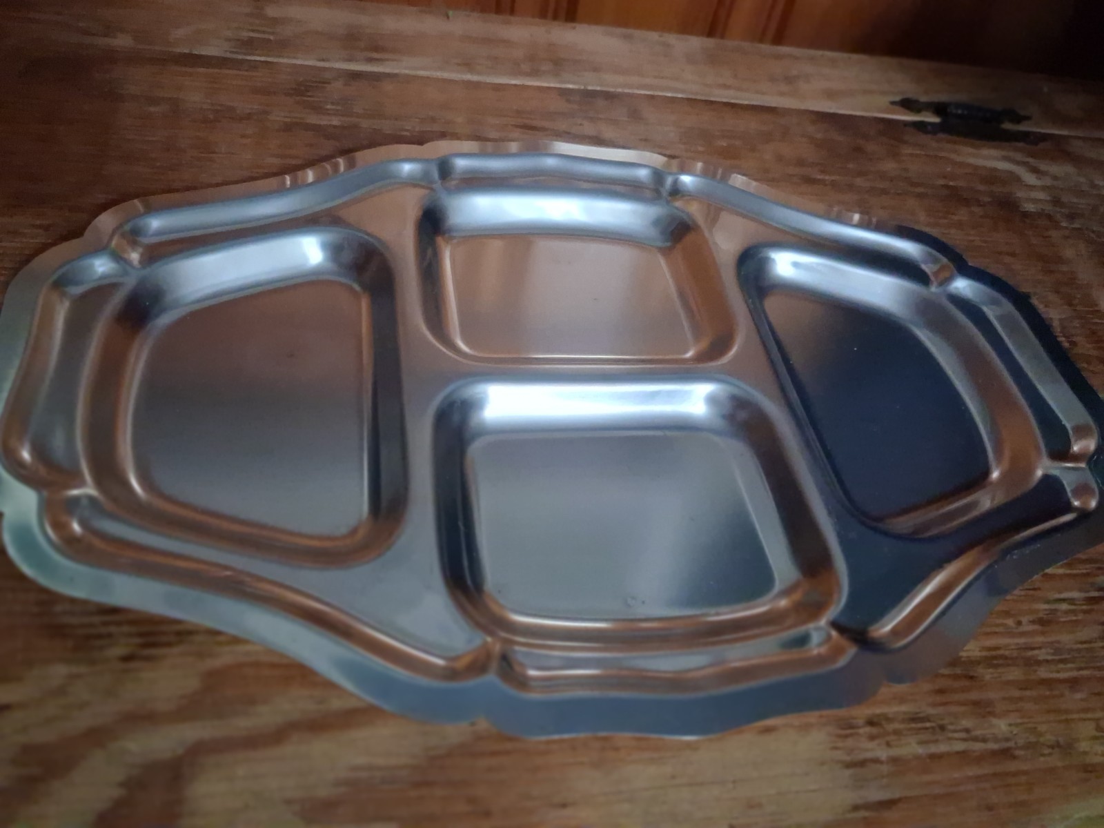 VINTAGE STAINLESS STEEL SERVING TRAY