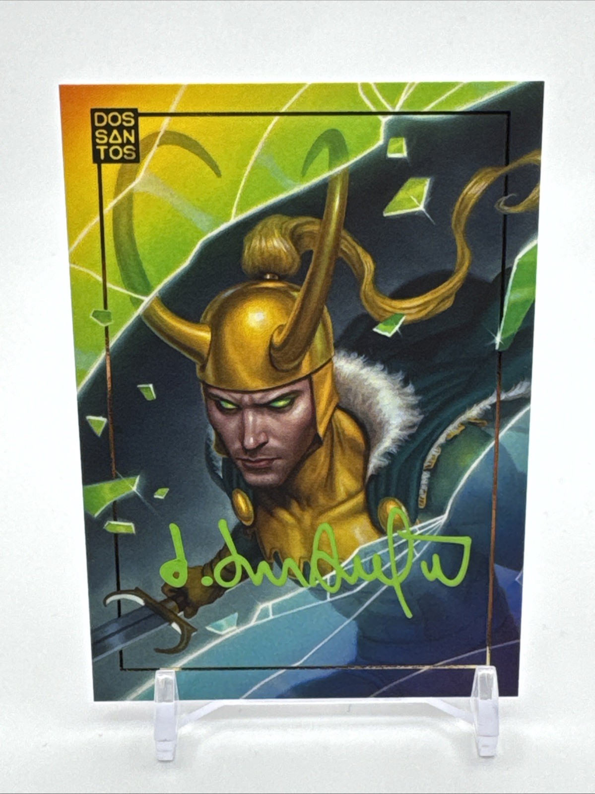 2022 Marvel Masterpieces Dan Dos Santos Missing Marvels Loki Signed