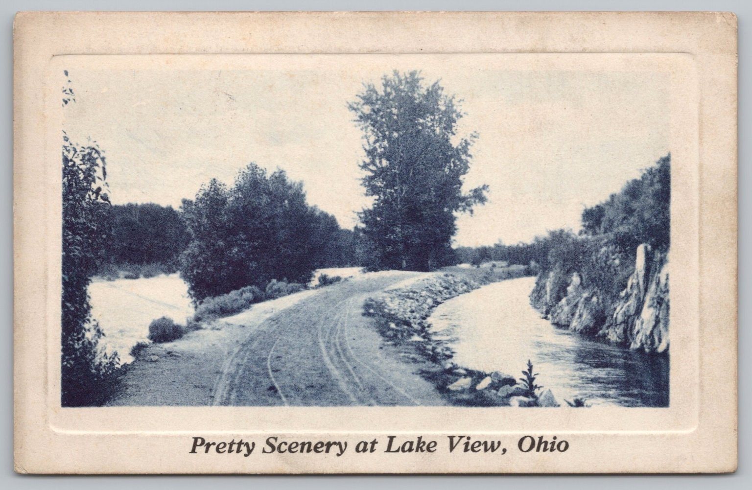 Indian Lake View Ohio Dirt Road Canal Scenery Rotograph Co Vintage Postcard UNP