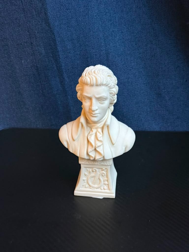 Vintage 1981 Mozart Alabaster Bust by A. Lucchesi, Made in Italy Classical Music