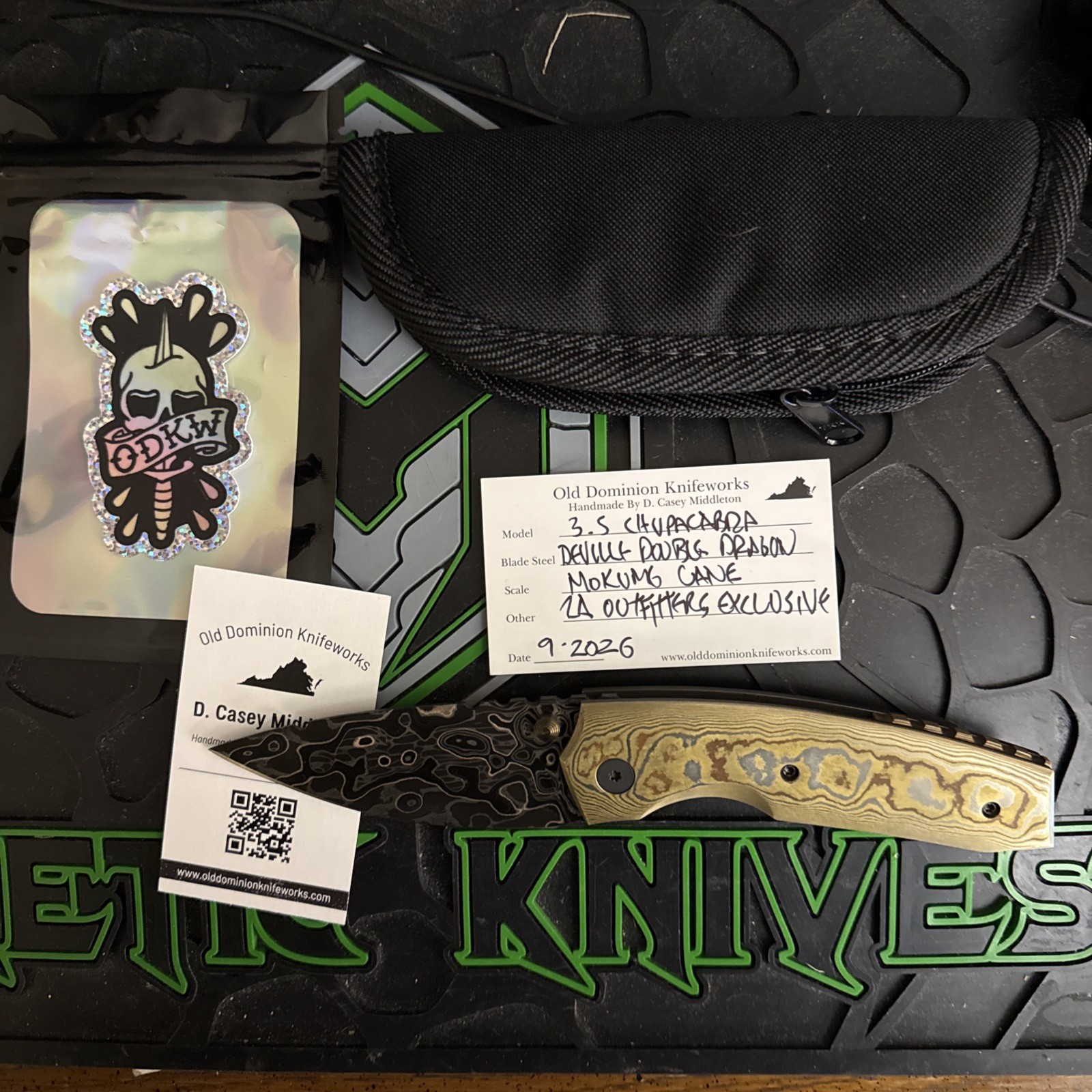 Old Dominion Knifeworks Chupacabra 3.5 Custom Mokume Damascus