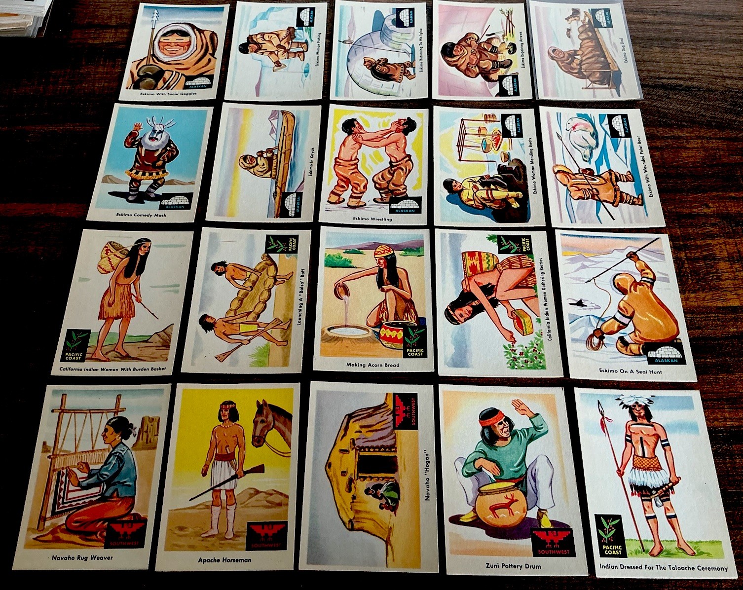 1959 Fleer Indian Trading Card Set (Full 80 Cards) GERONIMO,SITTING BULL+, NM+++