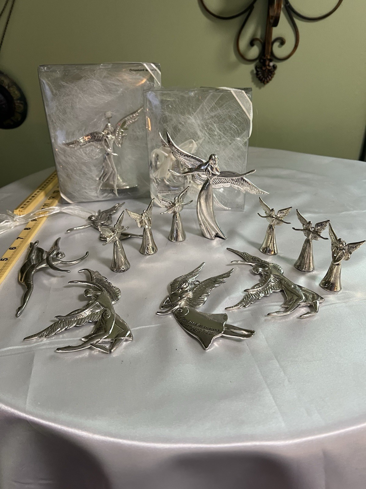Vintage Lot 14 Midwest of Cannon Falls Serenity Pewter Angel Ornaments Figurines