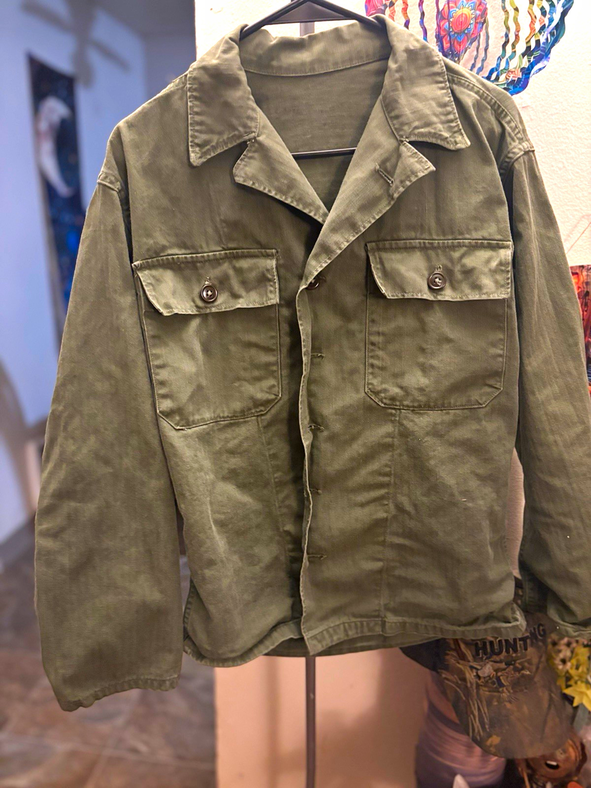 WW2 US Army HBT Jacket 1944 Original Version 4 Size 42R Very Good Wearable