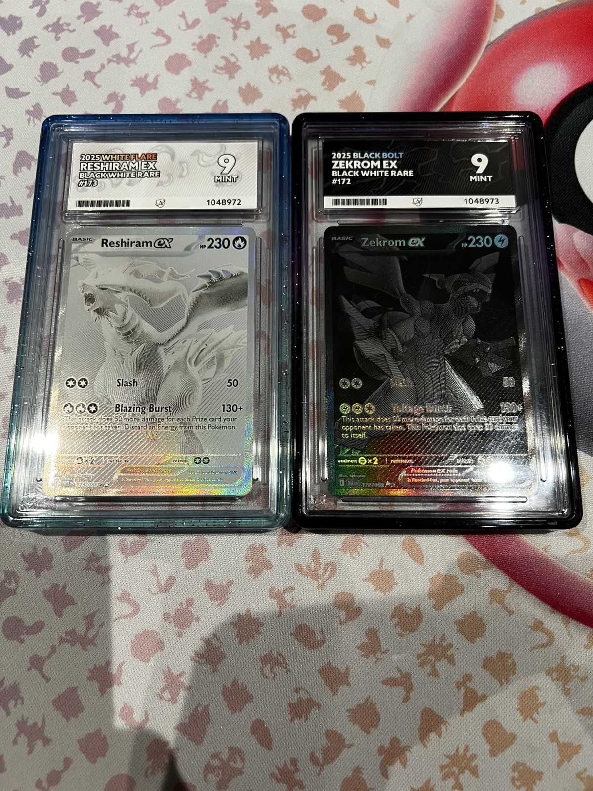 2025 POKEMON BLACK BOLT WHITE FLARE #172 #173 ZEKROM EX RESHRIAM EX ACE 9 SEQ.