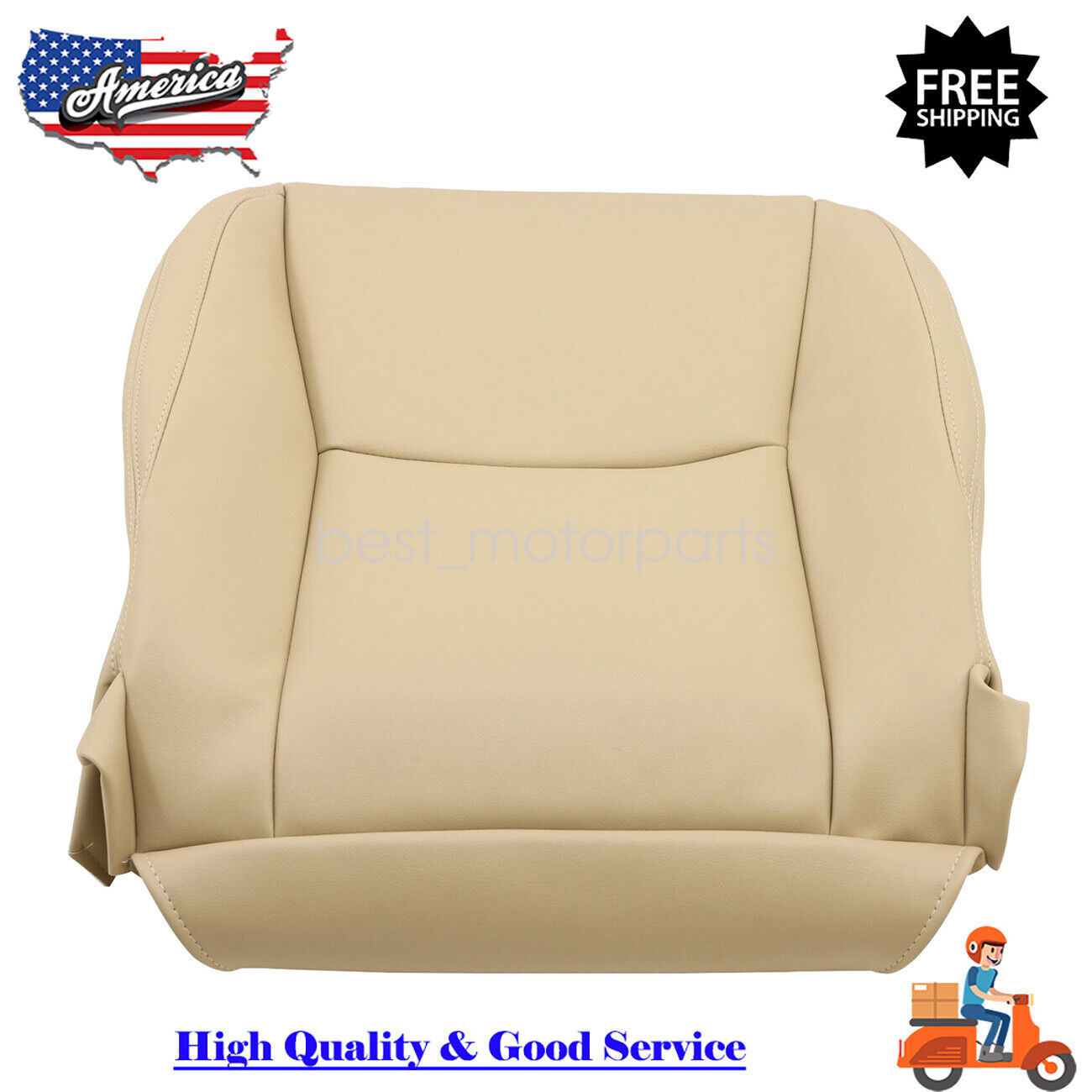 Front Driver Side Bottom Leather Seat Cover Tan For 2003-09 Lexus GX470