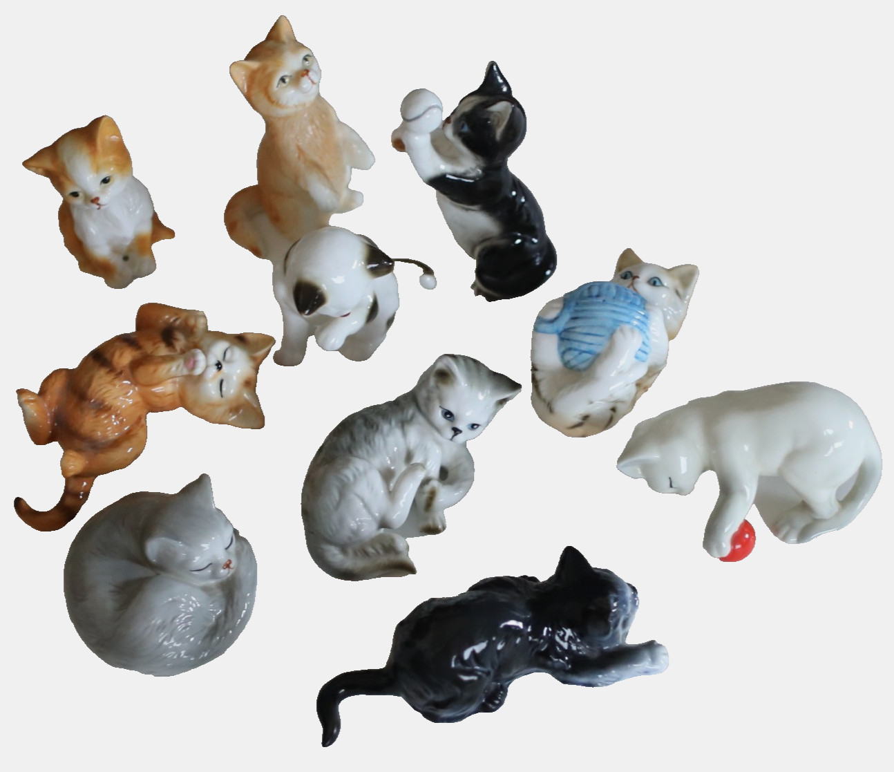 Lot of 10 Danbury MINT “Cats Of Character” Figurine Collection Fine Bone China