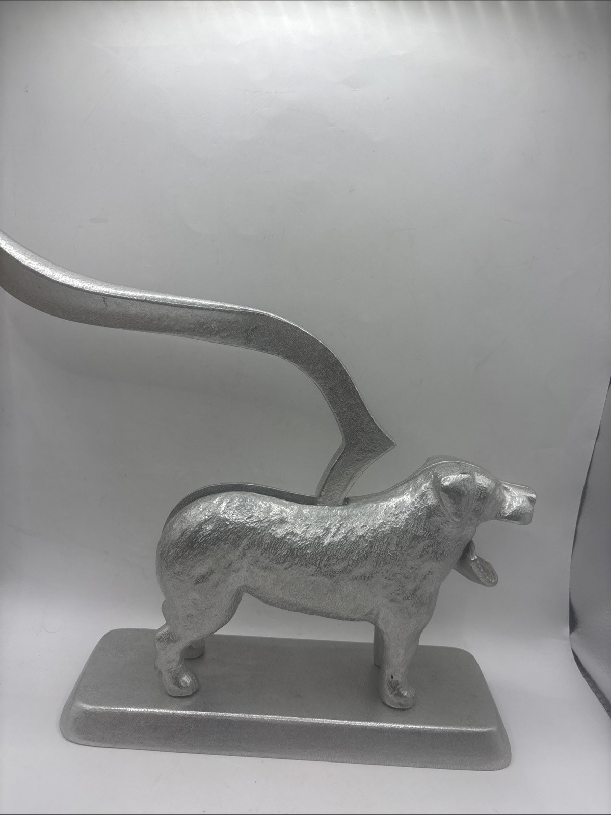 VTG Antique Cast Iron Metal Dog Nutcracker Excellent Condition Color Silver