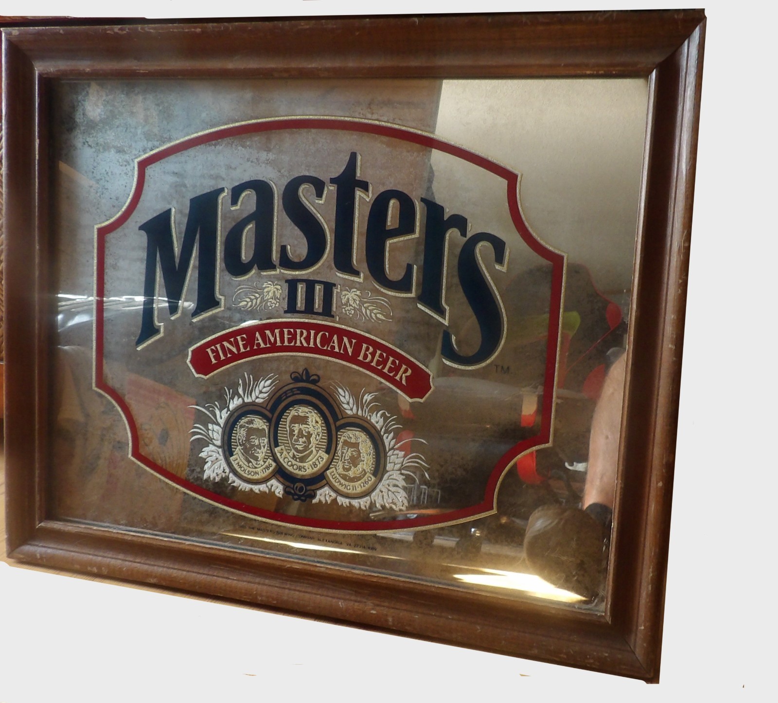 vintage 1985 Masters III Fine American beer mirror picture
