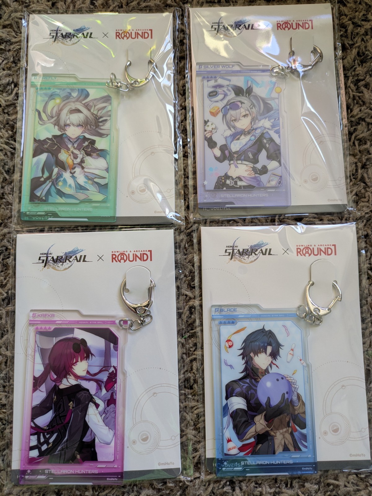 Honkai Star Rail Keychain Set of 4 Round1 Limted Edition Collab Clear Acrylic