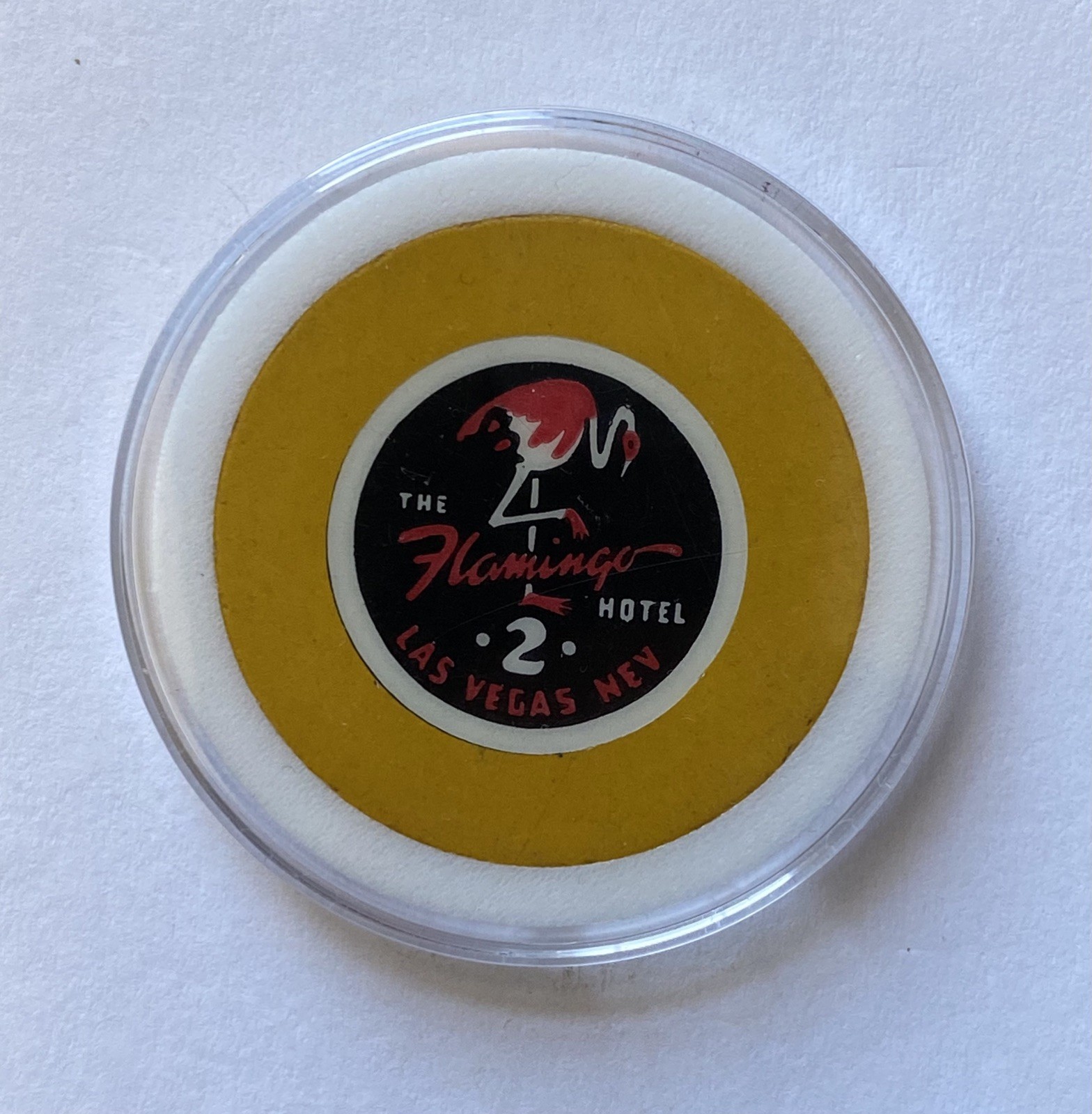 Flamingo Hotel & Casino Las Vegas Yellow Roulette Chip 1950’s
