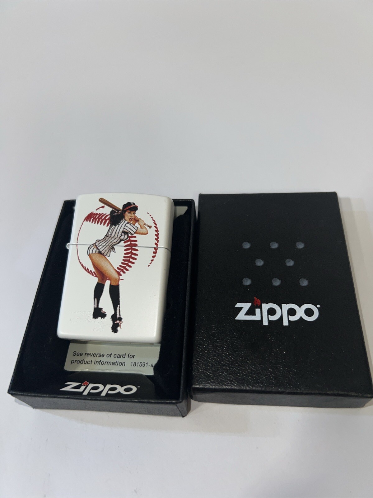 Zippo Lighter Artist Olivia De Beradinis Betty Page Baseball Rare HTF