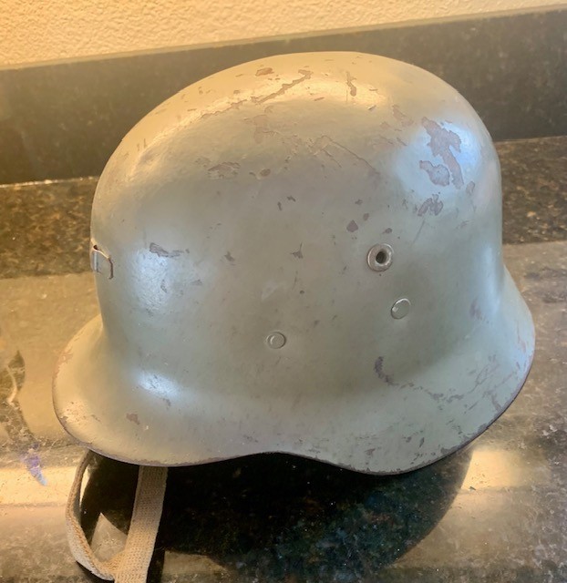 WWII WW2 Spanish Modelo Z Helmet w/ Liner. GREEN. 