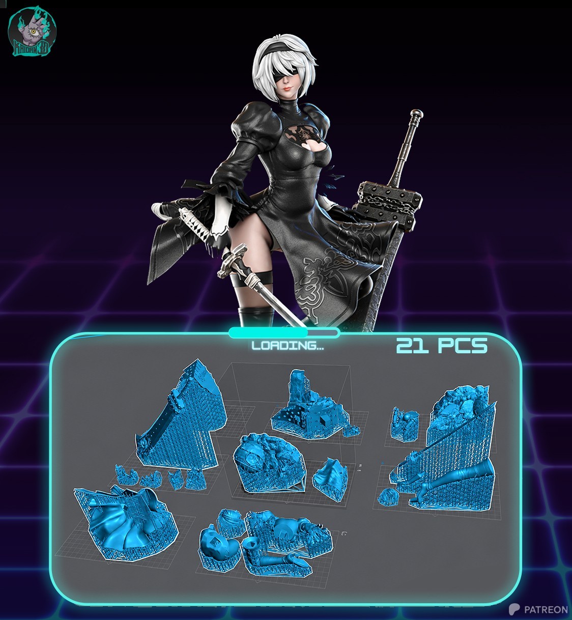 1:6 2B NieR Automata Fan Art UNPAINTED Resin Garage Kit
