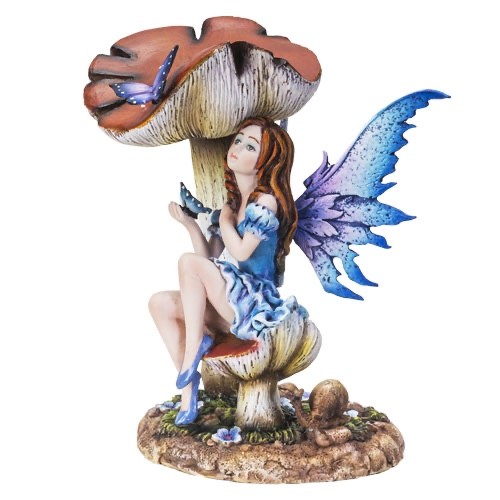 MUSHROOM FAIRY W/ BUTTERFLY- 7 INCH