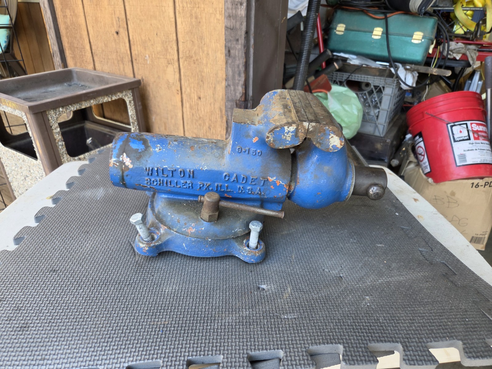 VINTAGE Wilton Cadet 5″ #9150 Blue Bullet Bench Vise With Swivel Base 6” Opening