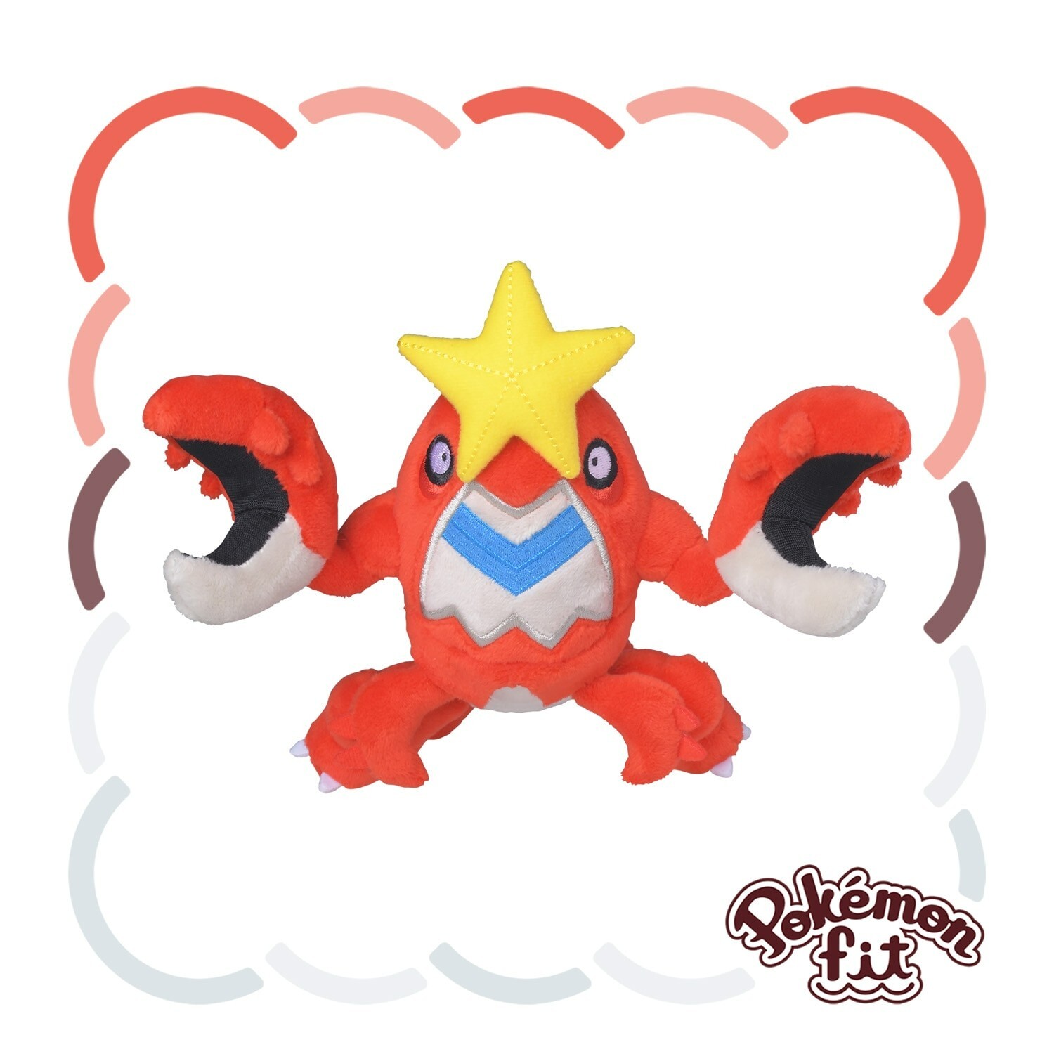 Pokemon Center Fit Plush Doll - 342 Crawdaunt 6.5in Water Crawfish Red USED