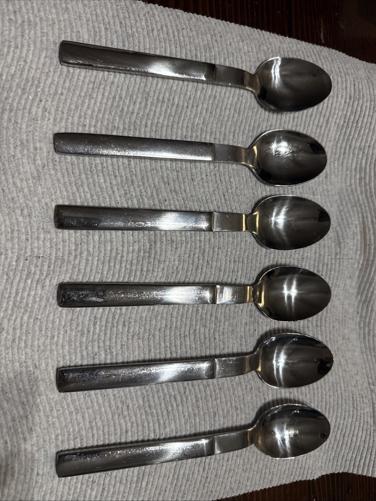 6 Vintage Stainless Airline Spoons LAN Chile