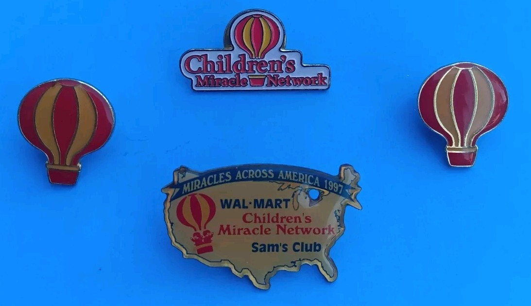  Vintage ( Walmart Children\'s Miracle Network)  Sam\'s Club 1997 Set  4 Pins RARE