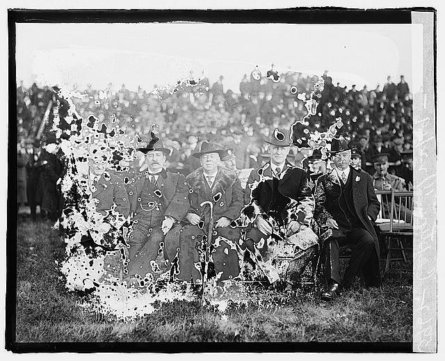 Photo:Unidentified Men 1919 Group Portrait Outdoor Crowd Scene
