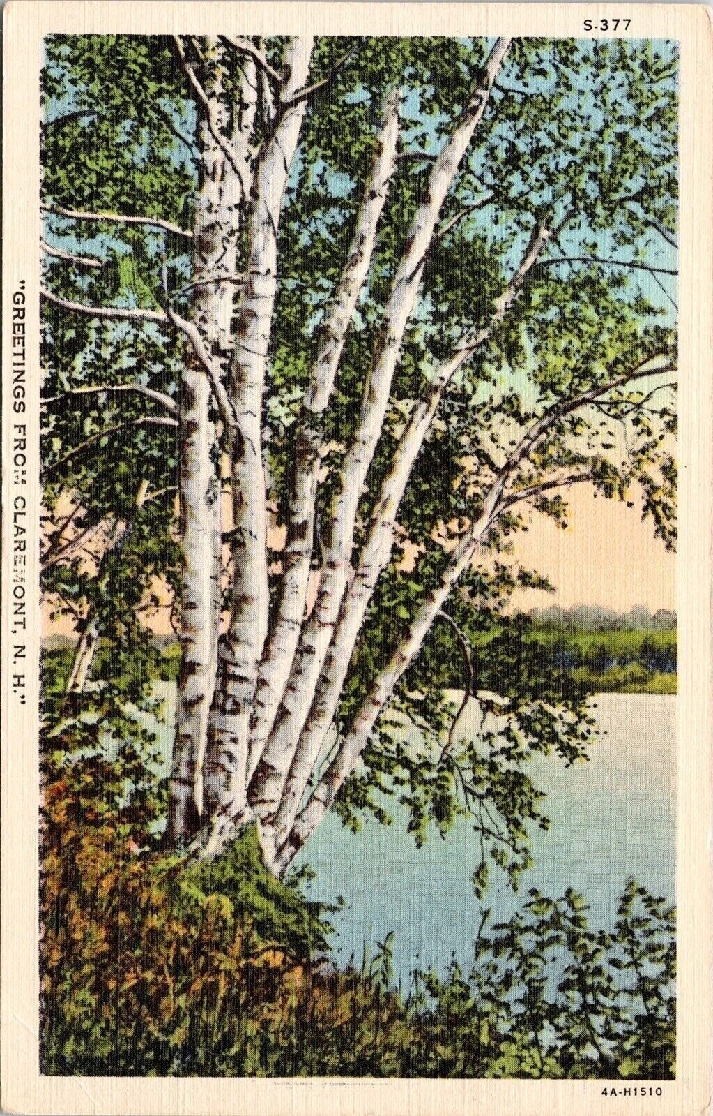 Greetings From Claremont NH New Hampshire Linen Postcard UNP VTG Curteich Unused