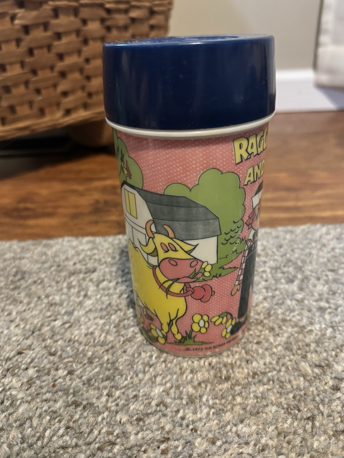 Vintage 1973 Aladdin Raggedy Ann and Andy Thermos 8oz Lunchbox Bottle 114