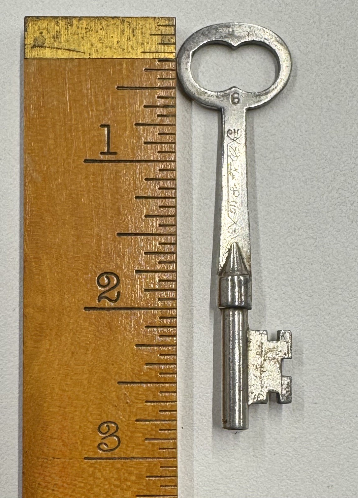 🌿 🗝️ Antique Skeleton Key,Stamped #6 w/“ P&F C ” both sides GENUINE Vintage 