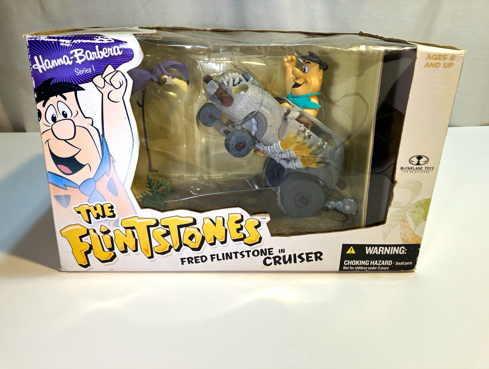 McFarlane Toys Flintstones Fred Flintstone in Cruiser Series 1 Figure 2006