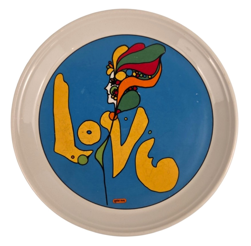 Vintage 1967 Peter Max LOVE Plate Iroquois China 10