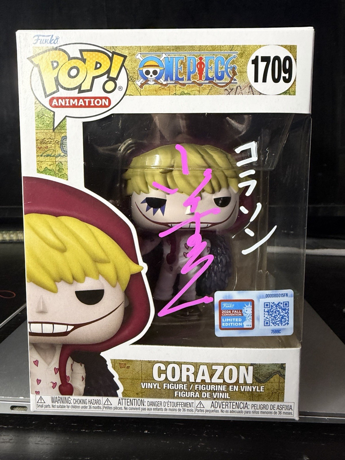 Funko Pop Corazon NYCC Shared Signed By JVA Koichi Yamadera COA One Piece