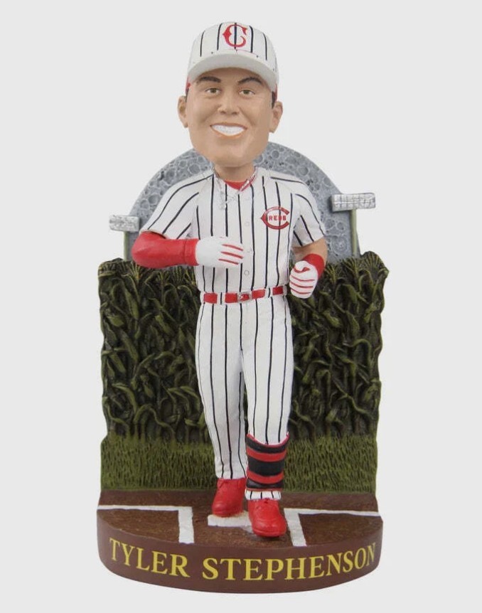 Tyler Stephenson Cincinnati Reds 2022 Dyersville Iowa Cornfield Bobblehead MLB