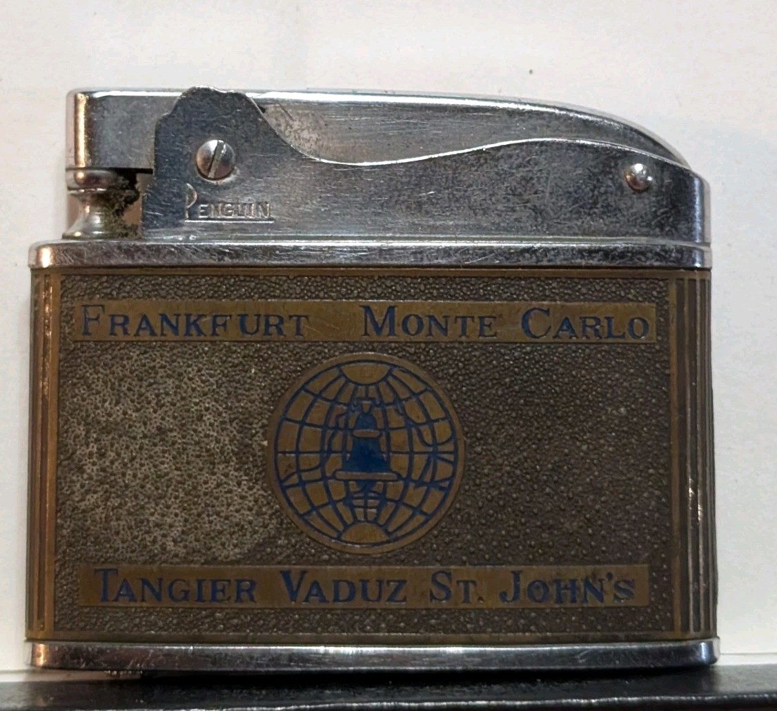 Vintage Blue Bell International Penguin Advertising Lighter
