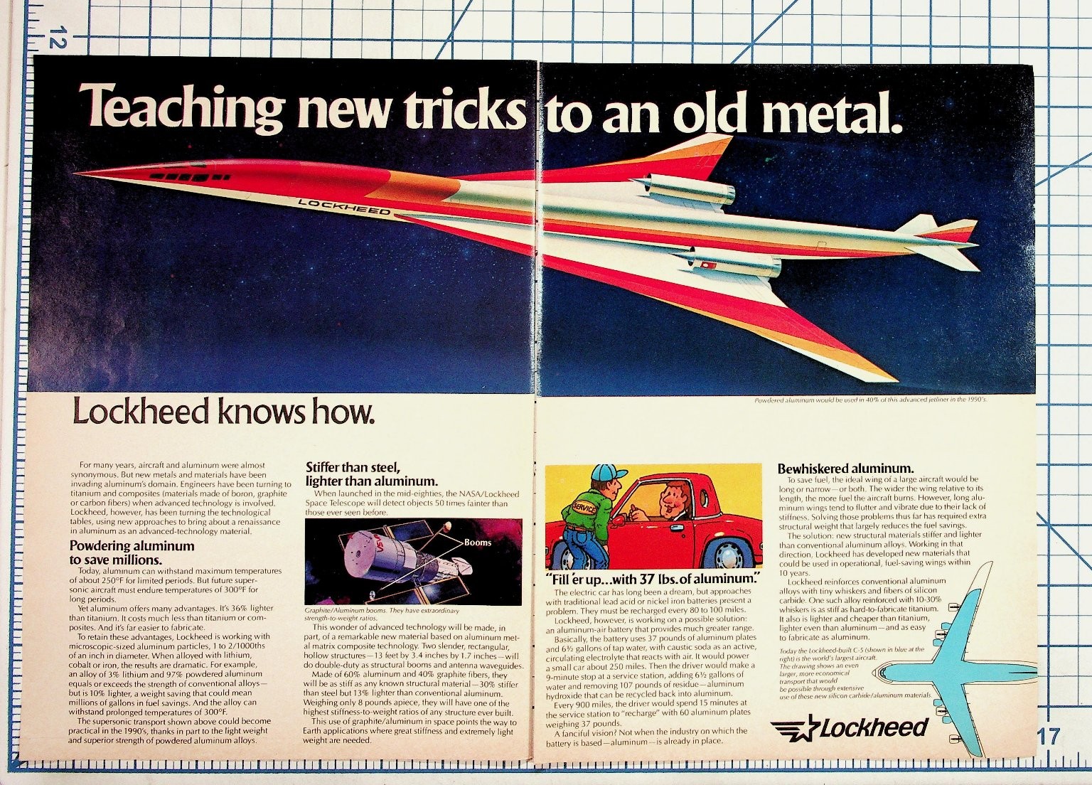 Lockheed 1980s Aviation Technology Aluminum Ad Powdered Aircraft Space