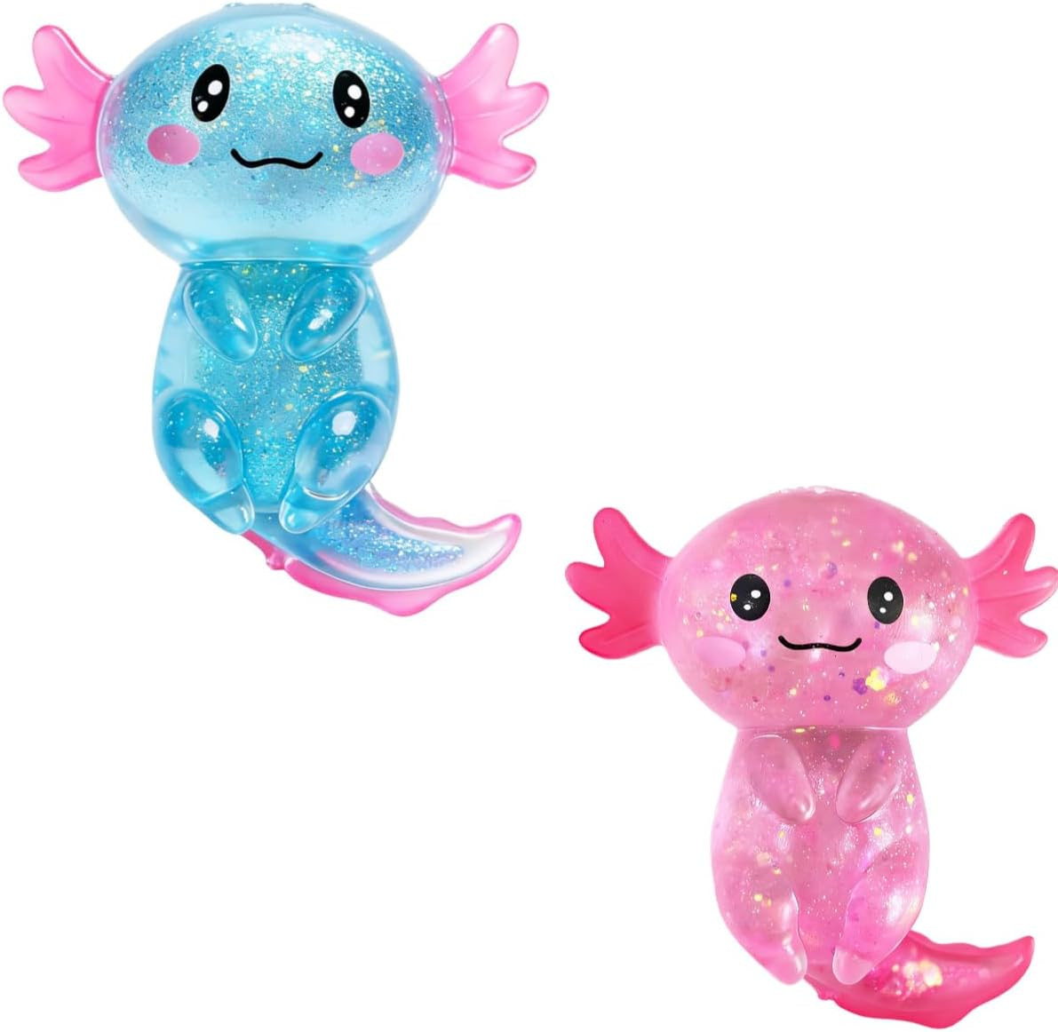2 Pcs Axolotl Squishy Stress Relief Toy, Stretchy Axolotls Stress Soft Squeeze S