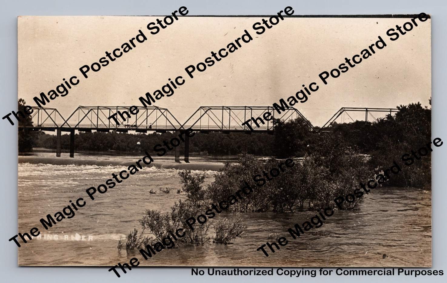 Spring River Bridge BAXTER SPRINGS Kansas RPPC Antique Grantham Photo ~1910s