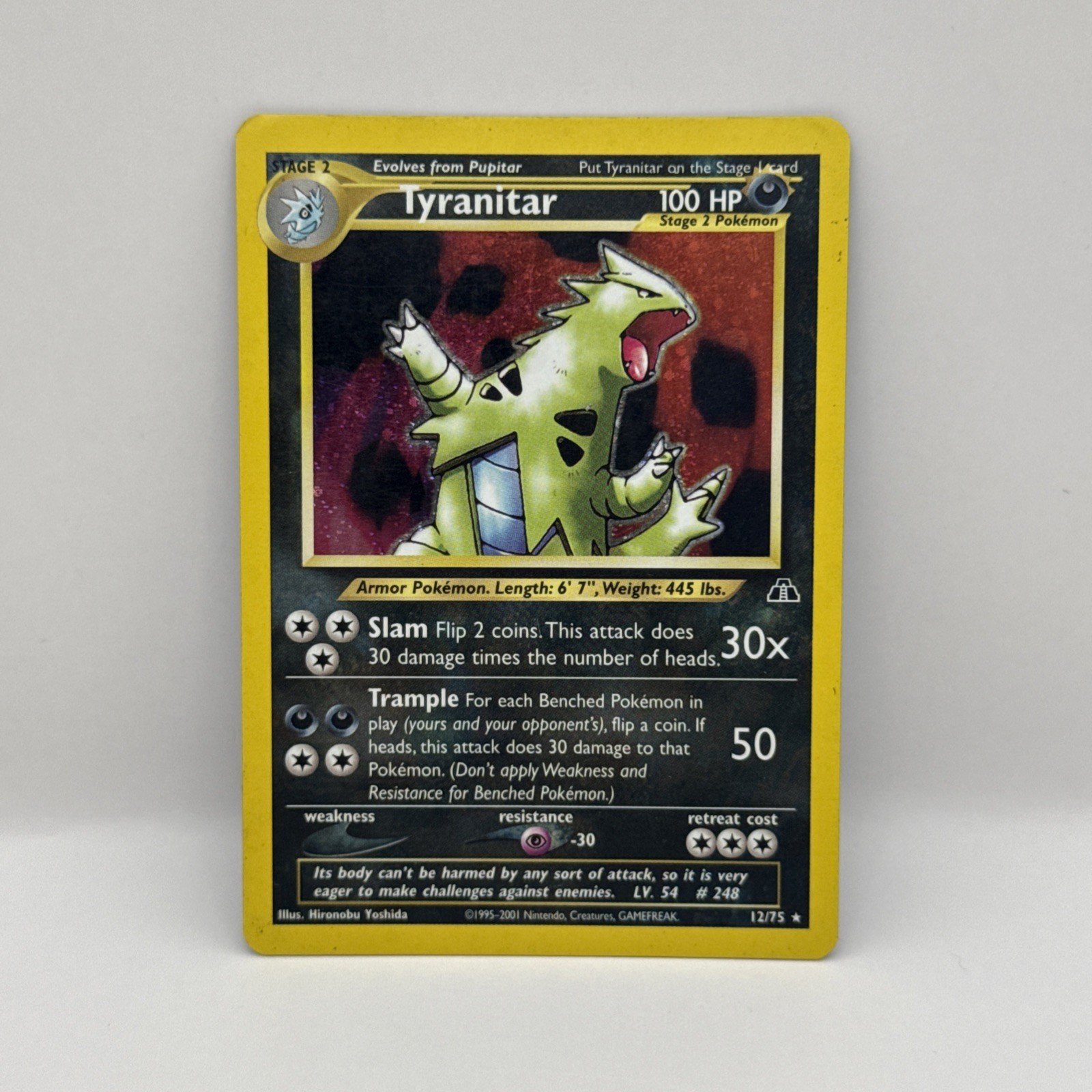 Pokémon TCG Tyranitar Holo Rare Card Neo Discovery 12/75 Unlimited LP/MP 🔥