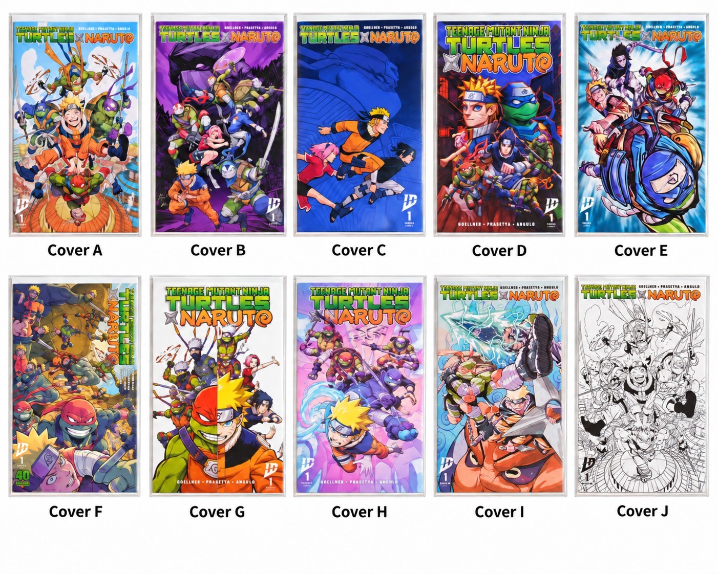 Teenage Mutant Ninja Turtles x Naruto #1  COMPLETE 10 VARIANT COVER BUNDLE (A–J)
