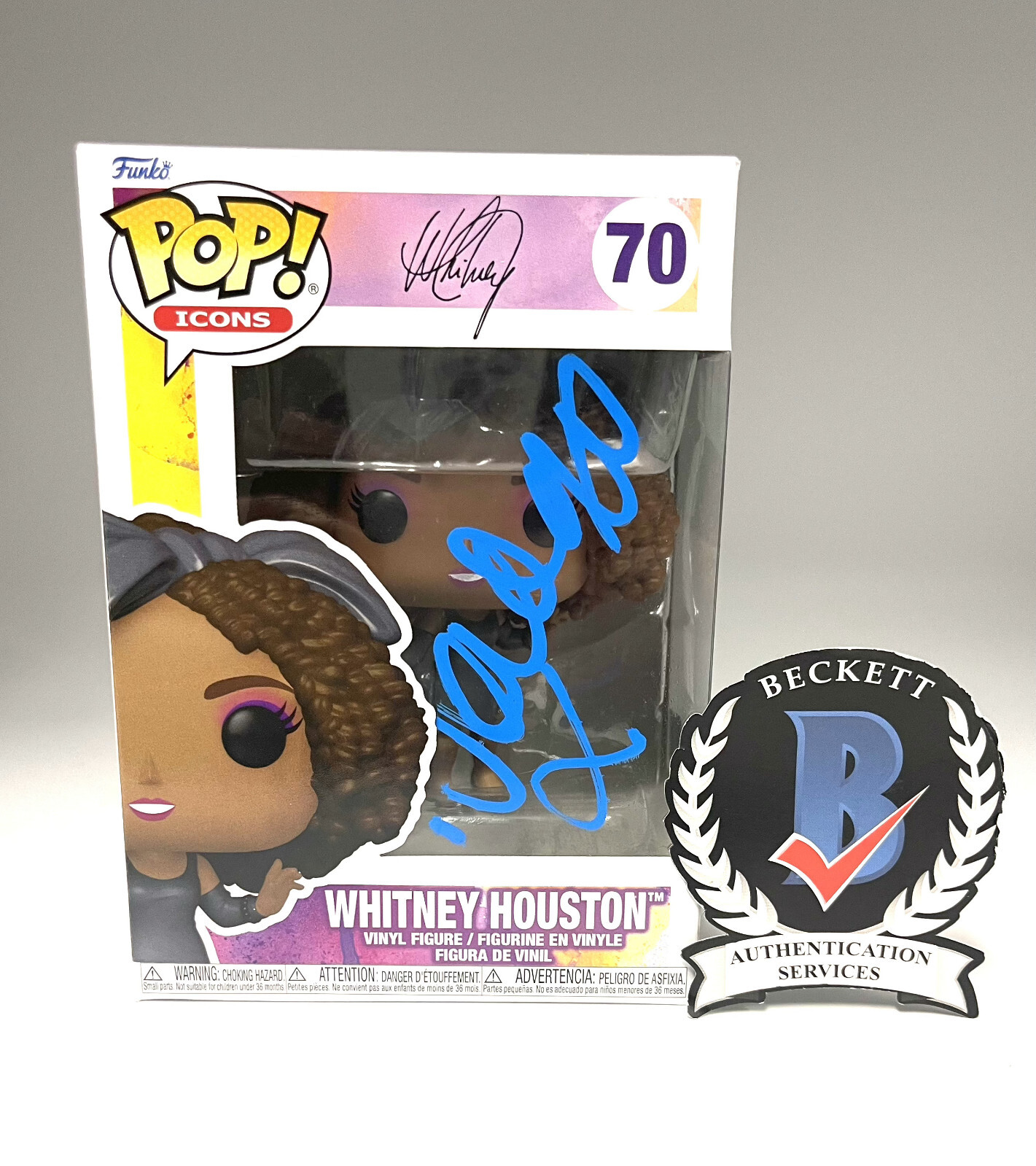 NAOMI ACKIE SIGNED AUTOGRAPH  POP 70 WHITNEY HOUSTON BECKETT BAS