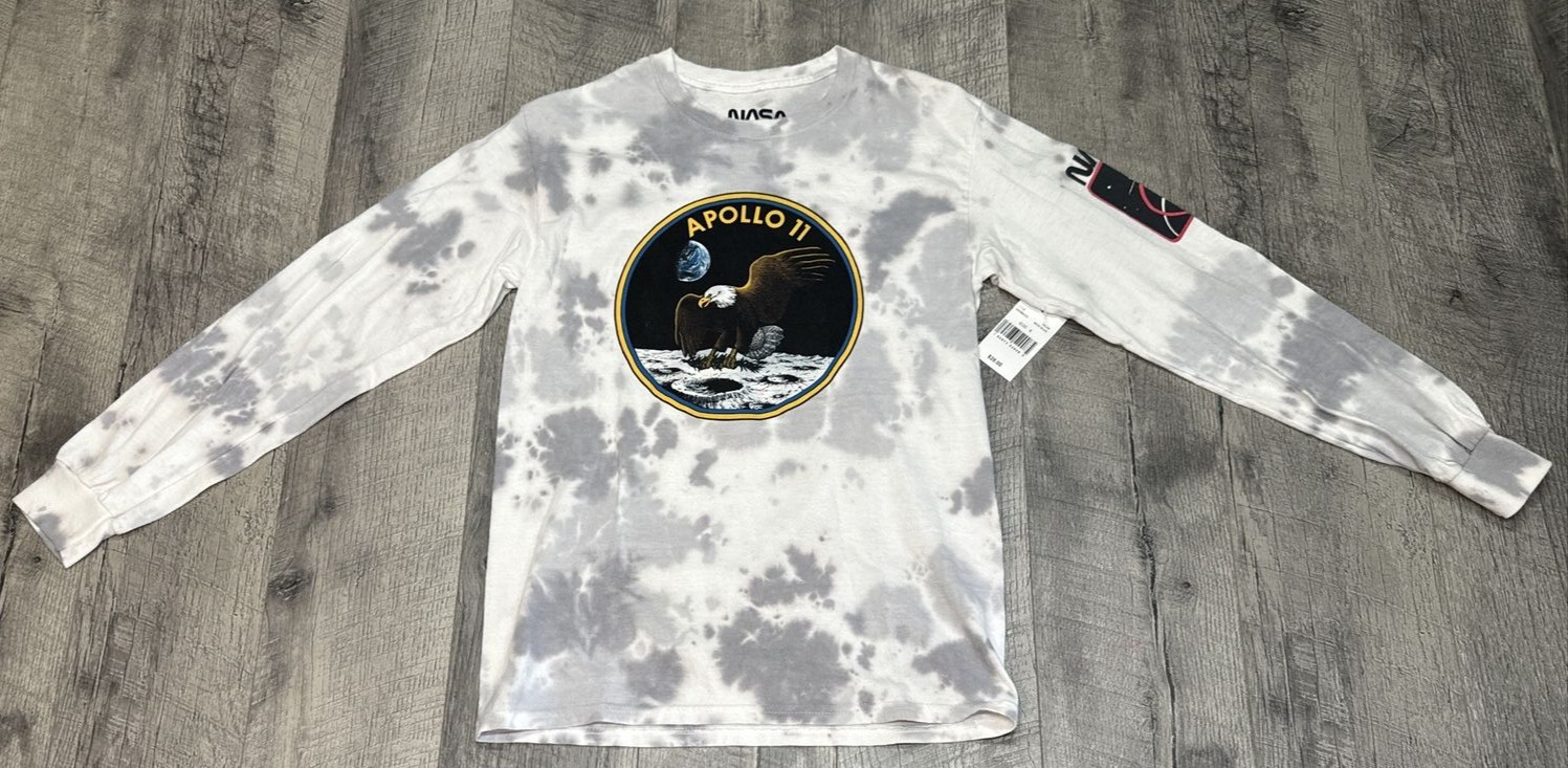 Apollo 11 NASA Shirt Mens Small Long Sleeve Tie Dye Space Astronaut Retro NEW