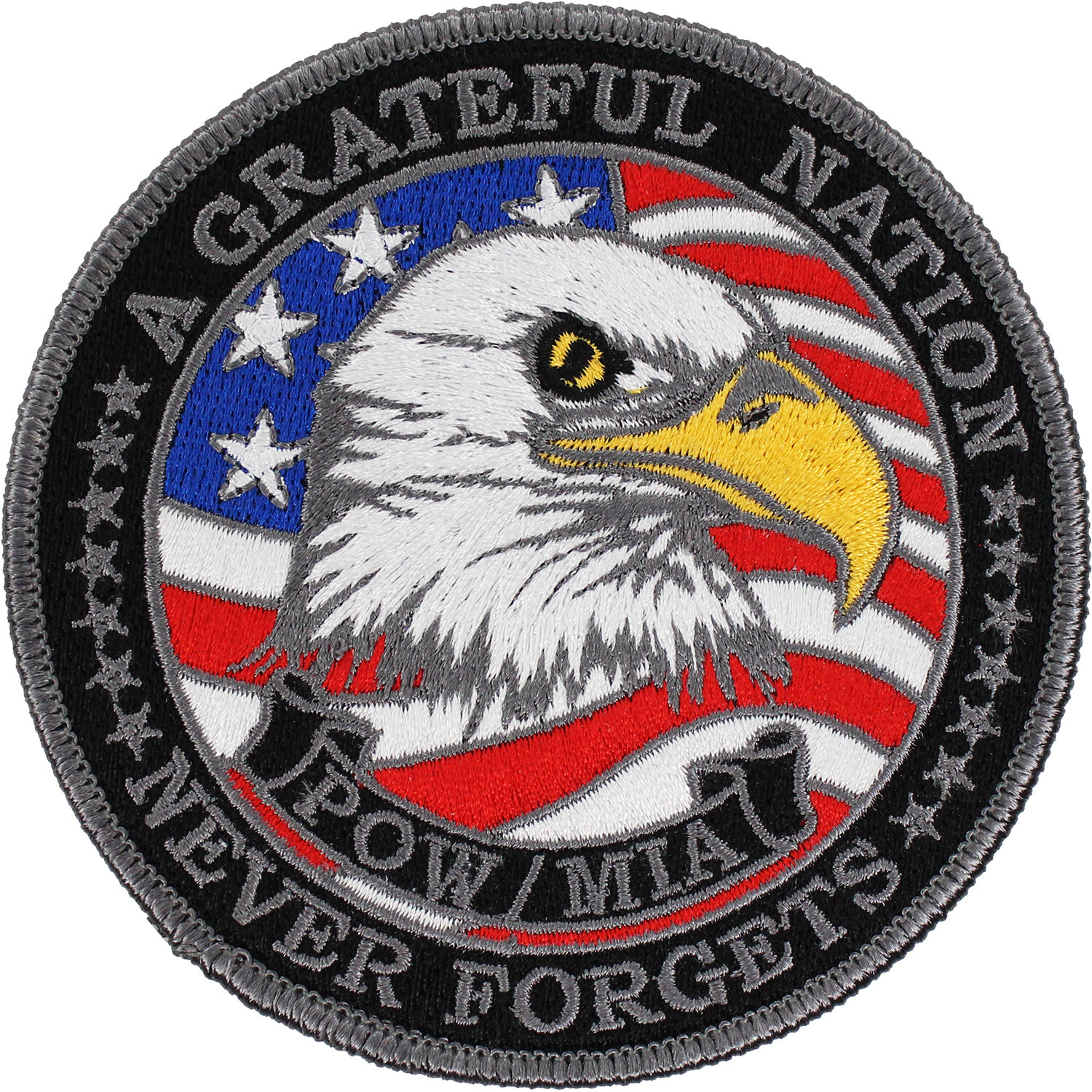 A Grateful Nation Never Forgets POW-MIA Patch ( 4