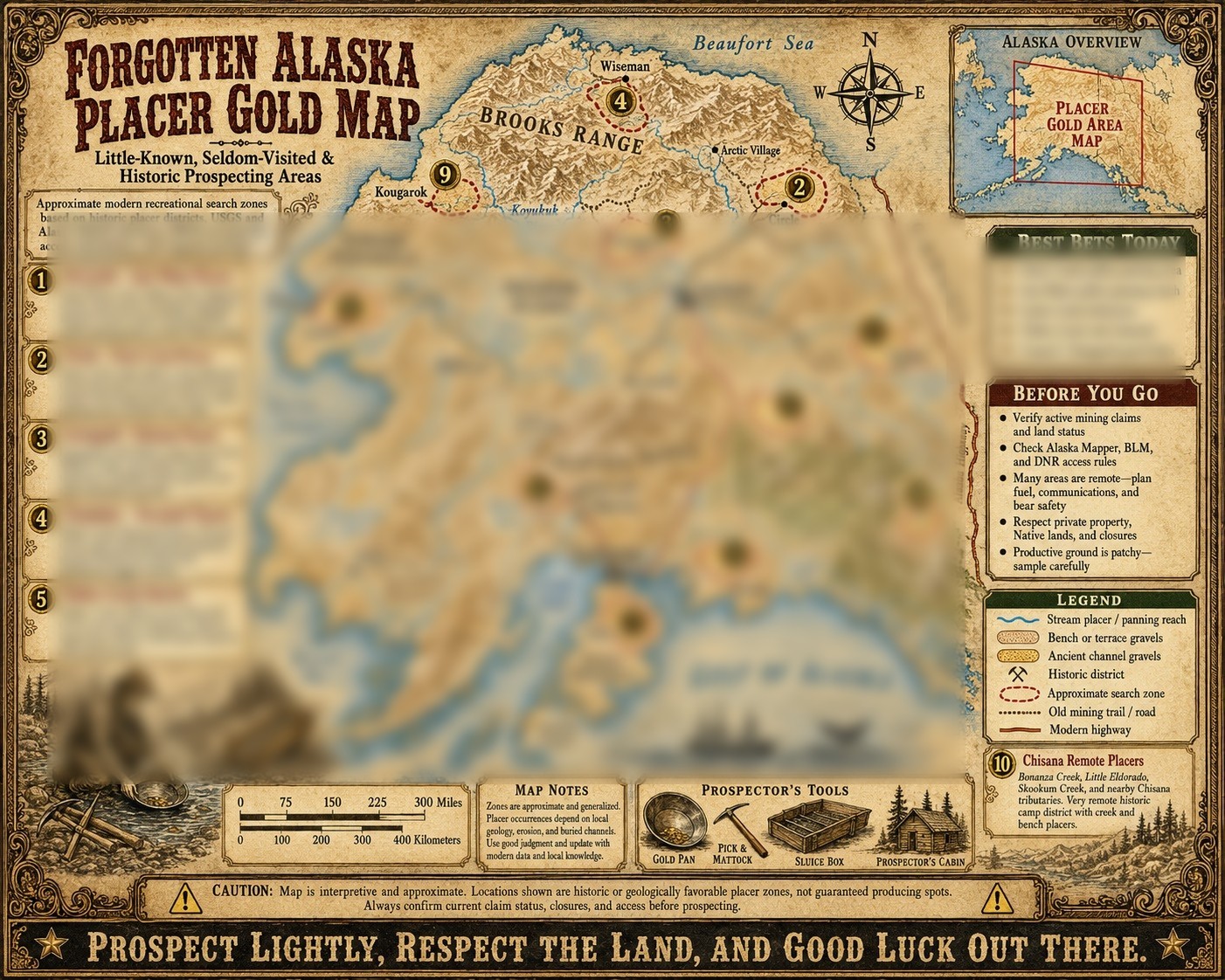 113 Lost and Forgotten Gold Placers in Alaska Map - Best Locations Revealed