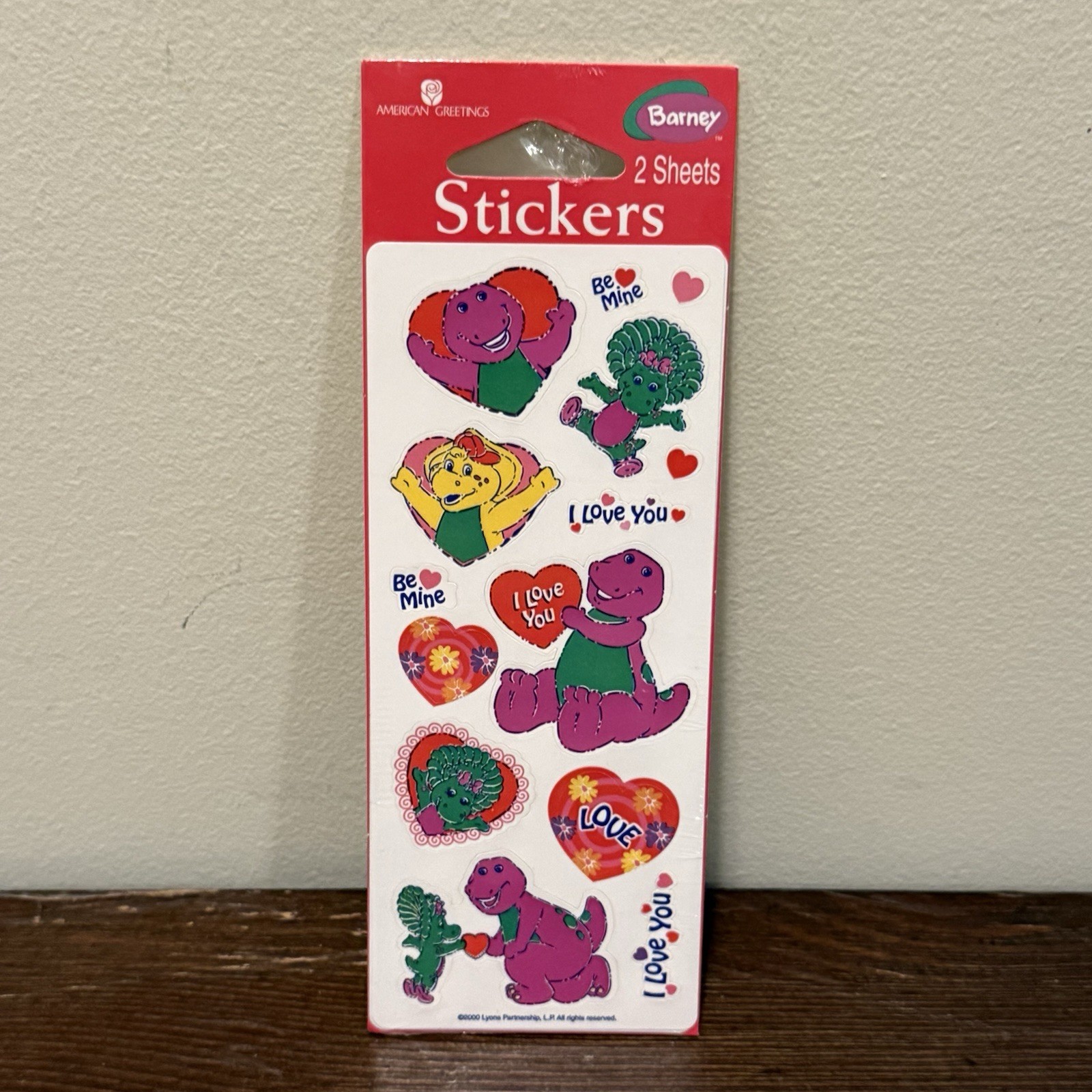 Sealed Barney & Friends (2000) American Greetings Valentine’s Day Sticker Sheet