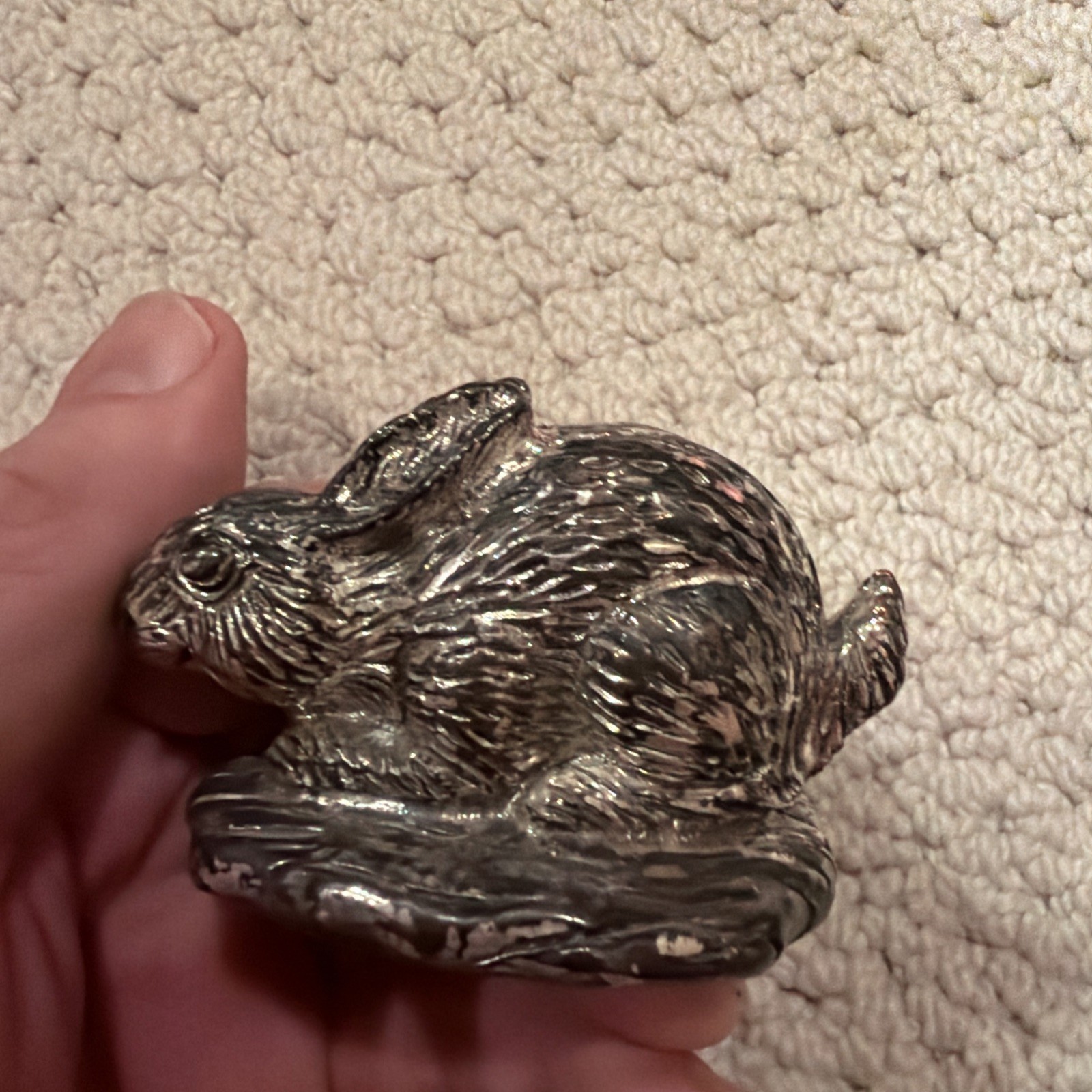 ZANFIELD PLATA 999 SILVER PLATED RABBITT FIGURINE 