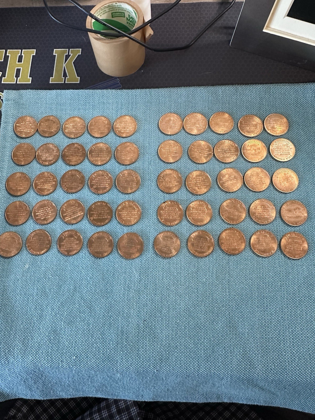 Shell Oil 1969 States of the Union Bronze Coin Set Complete 50 State set - nice
