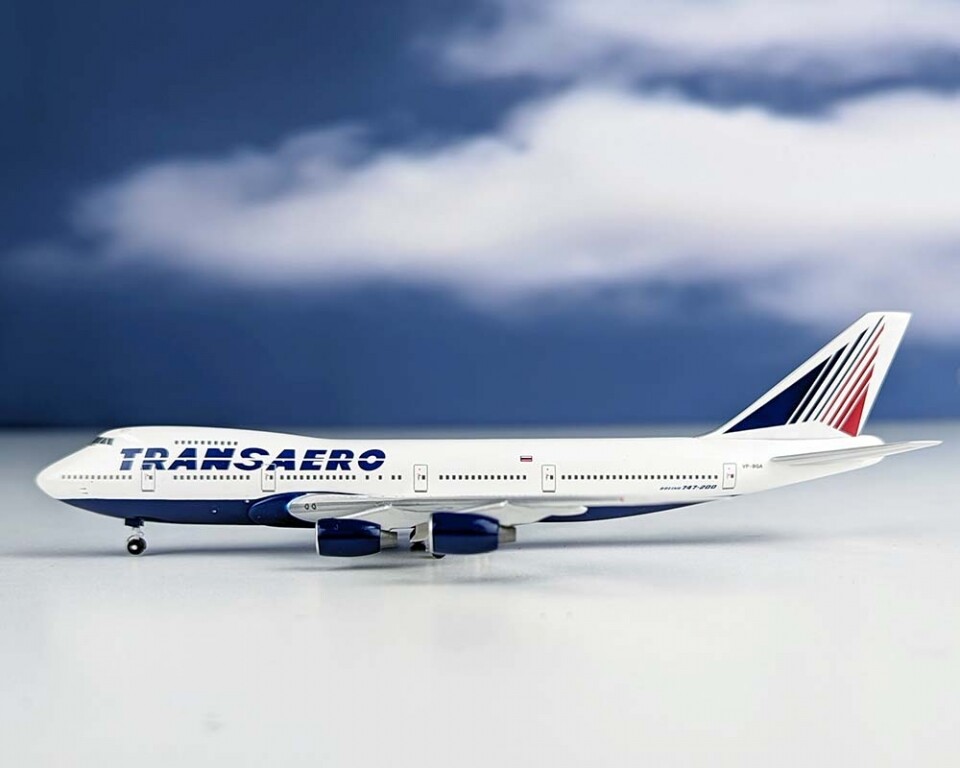Aeroclassics Transaero Airlines Boeing 747-200 VP-BQA Diecast 1/400 Jet Model