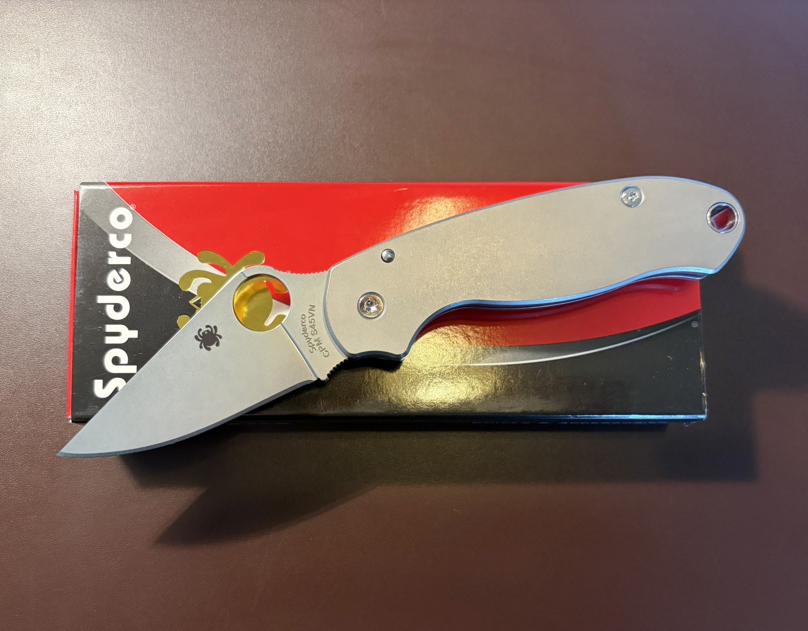 Spyderco Para 3 C223GP - S45VN Stonewash Titanium Scales LNIB